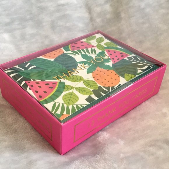 Tropical Watermelon Thank You Notes Cards Set of 12 Blank Correspond envel NWT - Picture 6 of 16